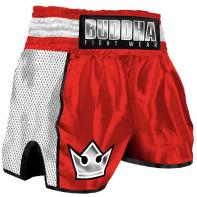 Pantaloni Buddha Premium Muay Thai rossi/bianchi
